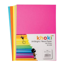 A4 Project Paper, 100 Page - Bright / Neon